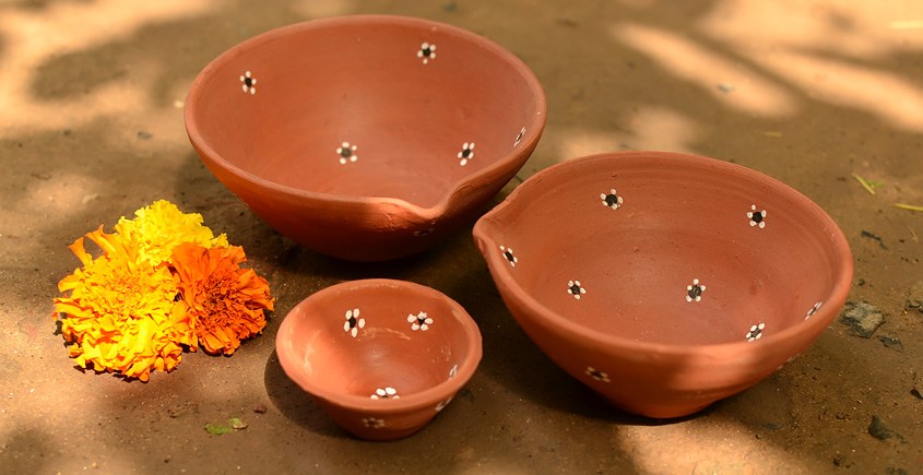 Diya { 1Large + 1Medium + 1Small Diya }